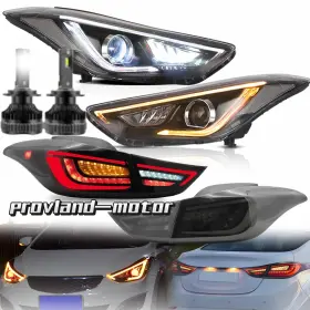 Hy2802126 Vland Demon Eyes Headlights Smoked Tail Lights Led Bulbs For Hyundai Elantra 2011-2016