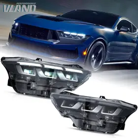Pr3b13008 Vland For 2023-2026 Mustang S650 Led Headlights Silver Trim With Sequential Signal Pr3b13008 Vland For 2023-2026 Mustang S650 Led Headlights Silver Trim With Sequential Signal