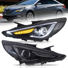 Sdd-hlohhson11bkcl1 Vland Led Headlights For 2011-2014 Hyundai Sonata Headlamps-w/sequential Signals