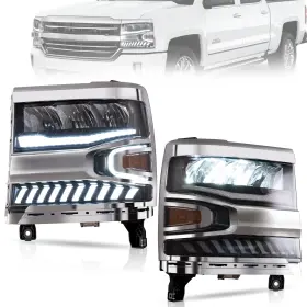 Sp-yax-svr-6006 Vland Full Led Reflector Headlights For 2016 17 2018 Chevy Silverado 1500 Front Lamps