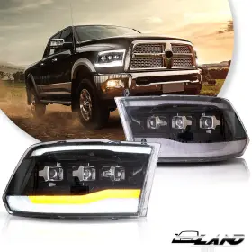 Vm-yaa-rm-6002a-tm Vland For 09-18 Dodge Ram/19-23 Classic Projector Led Headlights With Drl Animation