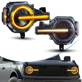 Yaa-brc-2062 Vland Full Led Headlights For 2020-2023 Ford Bronco With Turn Signals Drl Set