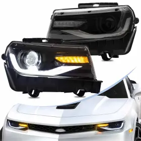 Yaa-cmr-0285-e07-y2 Vland Led Projector Headlights For Chevrolet Chevy Camaro 2014 2015 With Sequential