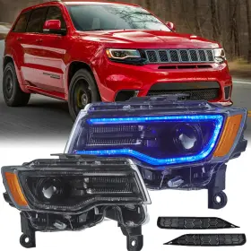 Yaa-dq-0508-14 Vland Led Headlights For Jeep Grand Cherokee 2014-2022 Projector Assembly Amber