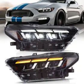 Yaa-mst-2080a Vland 2x Headlights For 2015 2016 2017 Ford Mustang Fit Hid/xenon Led Front Drl Sets