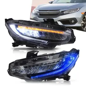 Yaa-sy-2029 Vland New Led Blue Drl Headlights For 2016-2021 Honda Civic With Sequential Signal Yaa-sy-2029 Vland New Led Blue Drl Headlights For 2016-2021 Honda Civic With Sequential Signal