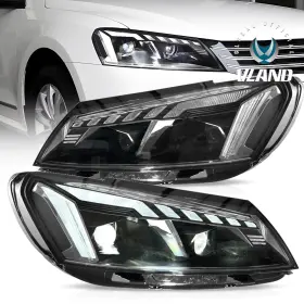 Vland Yha-b7-8134al Pair Full Led Projector Headlights For 2011-15 Vw Passat With Drl Startup Animation