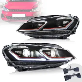 Yha-g7-8125ar Vland Full Led Projector Headlights For 2014-17 Volkswagen Golf Mk7 With Sequential