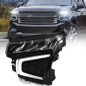 V21-23tah-ddgp-l Vlincar Full Led Headlight Compatible With Chevy Tahoe/suburban 2021 2022 2023