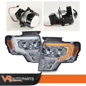 Zp-02hla1239bsm Vr Auto Parts Chrome/smoke Dual Led Projector Headlights Drl New Fit For 2009-14 Ford F-150 Zp-02hla1239bsm Vr Auto Parts Chrome/smoke Dual Led Projector Headlights Drl New Fit For 2009-14 Ford F-150