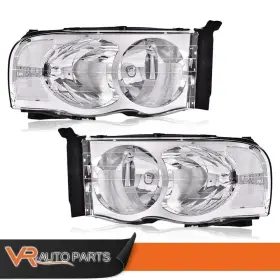 Zp-02hla3714aww Vr Auto Parts Chrome Housing Corner Headlight Lamp 2x Fit For 2002-05 Dodge Ram 1500 2500 3500