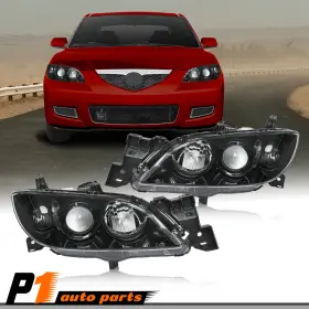 Zp101209 Vr Auto Parts Headlights Set Black Housing Clear Corner Fit For 2004-09 Mazda 3 Left And Right Zp101209 Vr Auto Parts Headlights Set Black Housing Clear Corner Fit For 2004-09 Mazda 3 Left And Right