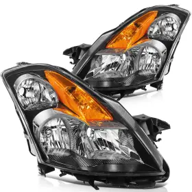 13018553 Wellstorehere 1 Pair Black Headlight Assembly Left Right Side For 2007-2009 Nissan Altima