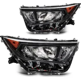 13073046 Wellstorehere Front Headlight Assembly Fits 2019-2021 Toyota Rav4 Black Housing Head Lamp