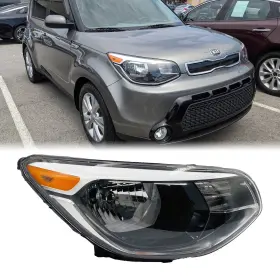 Ki2503167 Wocparts Passenger Side Headlight Headlamp Assembly Chrome Housing For Kia Soul 2014-2019