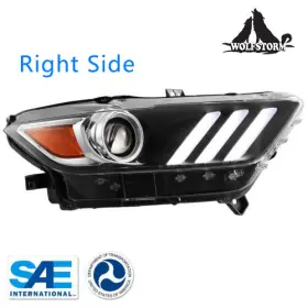 Hl-frmt15-bc-wj Wolfstorm Offroad Right Led Drl Headlight Projector For 2015-2017 Ford Mustang Headlamp Hid Xenon
