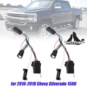 Wj10-0673wh Wolfstorm Led Headlights Convert Harness Adapters 2016 2017 2018 For Chevy Silverado 1500