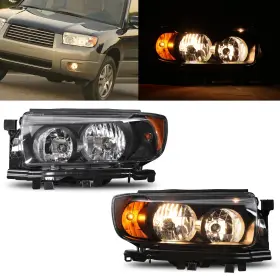 1kpsb1904k17 Wolfx Headlights Black For 2006-2008 Subaru Forester Front Lamps Assembly Left Right 1kpsb1904k17 Wolfx Headlights Black For 2006-2008 Subaru Forester Front Lamps Assembly Left Right