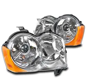 Ch2518131 Wtautopart Auto Parts For 08-10 Jeep Grand Cherokee Chrome Projector Headlights Lamps Left Right Pair Ch2518131 Wtautopart Auto Parts For 08-10 Jeep Grand Cherokee Chrome Projector Headlights Lamps Left Right Pair