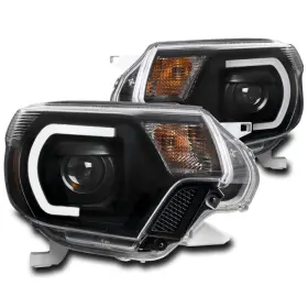 To2502232 Wtautopart Auto Parts For 12-15 Toyota Tacoma Mono-eye Led Black Projector Headlights Left Right Pair