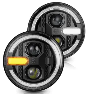 Jl-hl-r7in-g15 Xprite 7 Inch Led Halo Headlights Drl Turn Signal For 2007-2018 Jeep Wrangler Jk Tj Hummer