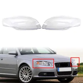 Yeahmotousa 612057832642 Headlight Lens Cover Headlamp Shell Transparent Fit Audi A4 B7 S4 2005-2008 Pair