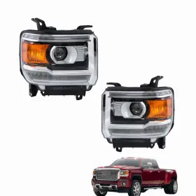 Yi263473t Yibei-tech Yi263466t/yi263473t For 2016-2018 19 Gmc Sierra 2500hd Projector Headlights Hid With Led Drl Lh&rh Side
