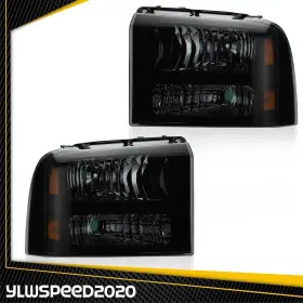 V-02hla1220abm Ylwspeed20 Pair Headlights Headlamps Left And Right Fit For 2005-07 Ford Super Duty Truck
