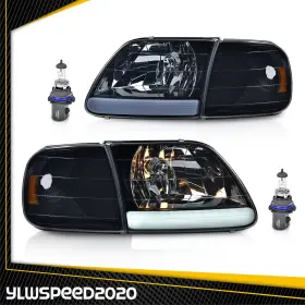 V-02hla1238dbm Ylwspeed20 Smoke Led Tube Headlights And Corner Parking Lights Fit For F150 97-04 Expedition