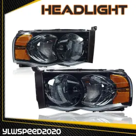 V-02hla3714asm Ylwspeed20 2x Halogen Chrome Headlights Lamps Fit For 2002-2005 Dodge Ram 1500 2500 3500 V-02hla3714asm Ylwspeed20 2x Halogen Chrome Headlights Lamps Fit For 2002-2005 Dodge Ram 1500 2500 3500