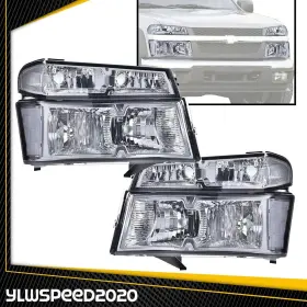 V-02hla4543atw Ylwspeed20 2x Chrome Headlights Clear Corner New Fit For 2004-12 Chevy Colorado Gmc Canyon V-02hla4543atw Ylwspeed20 2x Chrome Headlights Clear Corner New Fit For 2004-12 Chevy Colorado Gmc Canyon
