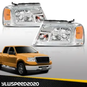Yl20240926-21 Ylwspeed20 Clear Chrome Halogen Headlights Fit For 04-08 Ford F150 06-08 Lincoln Mark Lt
