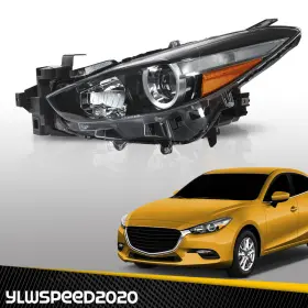 Yl20241011-1 Ylwspeed20 Headlight Headlamp Halogen Set Left Driver Side Fit For 2017-18 Mazda 3