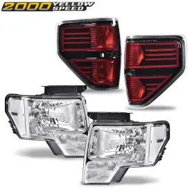 Y-02hla1239zwwbk Ylwspeed2000 Fit For 2009-2014 Ford F-150 Pickup Rear Tail Light Brake Lamp Corner Headlight