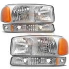 Headlights Assembly +bumper Headlamps For 1999-2006 Gmc Sierra 1500 Pair New. Price: $55.19.