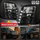 Black Fits 2007-2014 Gmc Yukon Denali Led Strip Projector Headlights Lamps L+r New. Price: $169.46.