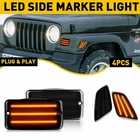 4X Led Smoke Front Bumper Signal+side Marker Light For 97-06 Jeep Wrangler Tj Us New. Price: $54.14.