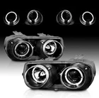 Pair Black Headlights For 1994-1997 Acura Integra Dual Halo Ring Projector Lamps New. Price: $115.99.