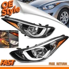 Pair Fits 2014 2015 2016 Hyundai Elantra Headlight Assembly Left Right W/bulbs New. Price: $93.99.