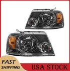 Headlight Assembly Set 2004 2006-2008 Ford F-150 Halogen Chrome Amber Smoke New. Price: $69.99.