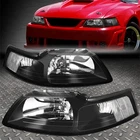 99-04 Ford Mustang Black Housing Clear Corner Headlight Replacement Lamps New. Price: $62.59.