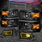 For 2014-2015 Chevy Silverado 1500 Led Black Projector Headlight+amber Fog Lamp New. Price: $251.76.