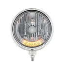 7" Stainless Guide Crystal Headlight Assembly Bucket W/ 6 Amber Auxiliary Leds New. Price: $179.95.