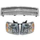 Chrome Grill & Headlight Lamp Kit Lh Rh Set Of 3 For Chevy Silverado 1500 New. Price: $414.85.