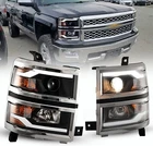 Chrome Headlights For 2014-2015 Chevy Silverado 1500 Led Drl Projector Headlamps New. Price: $249.99.