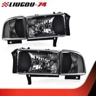 Headlights Fit For 1994-2002 Dodge Ram 1500 2500 3500 Black Clear Headlamps New. Price: $79.27.