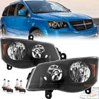 Pair Headlight For 08-16 Town&country 11-20 Grand Caravan Black Housing W/bulbs New. Price: $89.99.