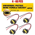 H11/H8/H9 Two Harness Low Head Beam Socket Connector Wire Pigtail Female 4-40PCS New. Price: $10.44.