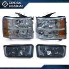Smoked Housing Headlights Lamps & Fog Fit For 2007-14 Chevrolet Silverado New. Price: $110.25.