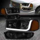 For 01-07 Gmc Sierra/yukon Denali Led Drl Tinted Amber Headlights+bumper Lamps New. Price: $57.50.
